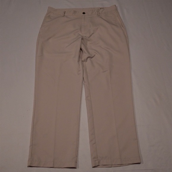 adidas 36 x 30‎ Stone Khaki Wicking Tech Straight Dress Pants - Picture 1 of 3
